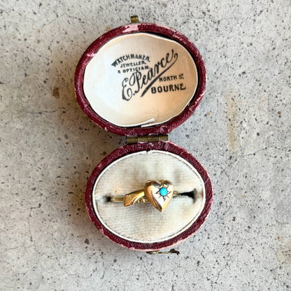 19th c. 9k Gold Snake Heart Ring