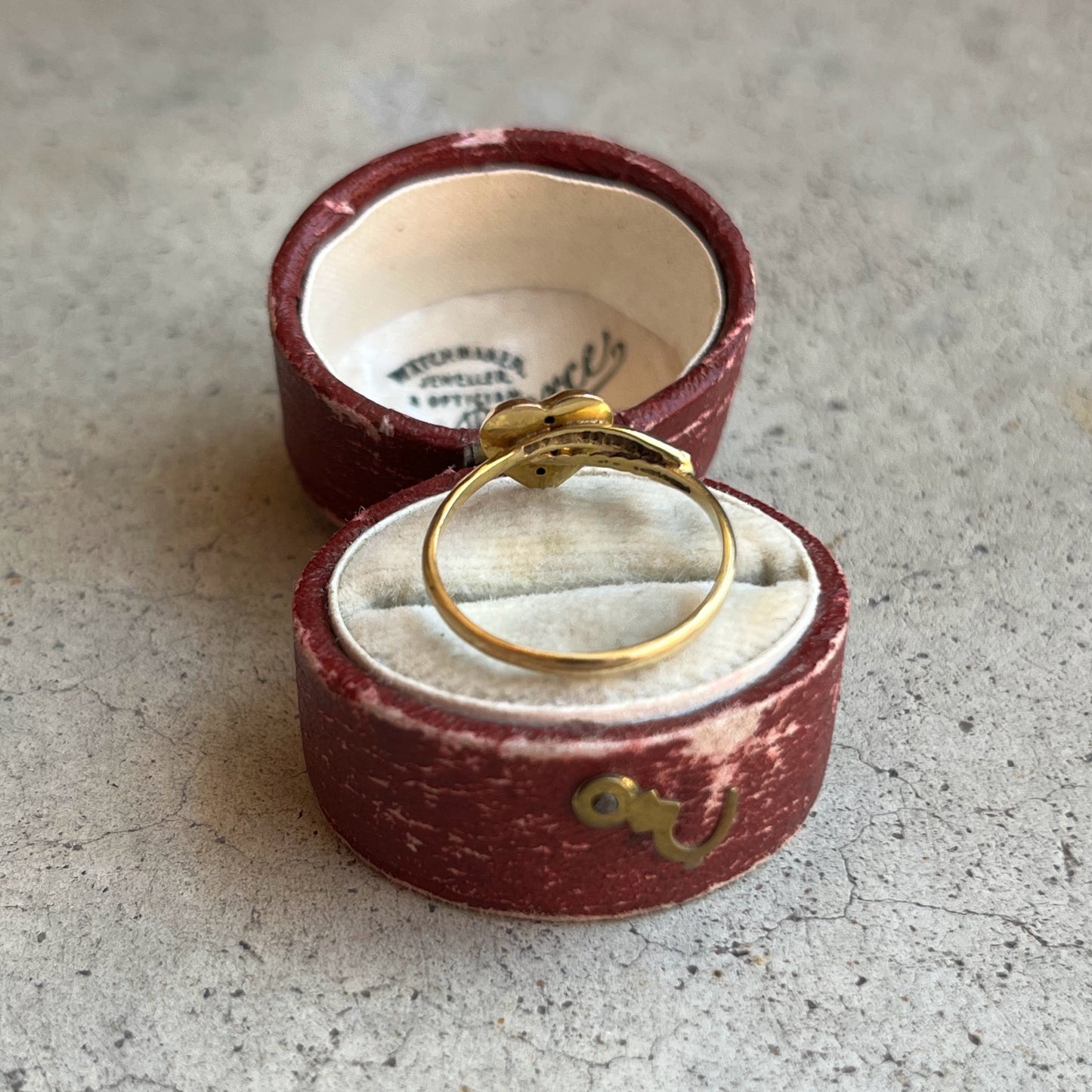 19th c. 9k Gold Snake Heart Ring