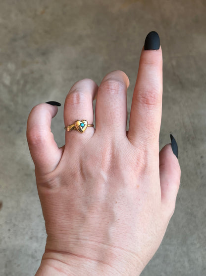 19th c. 9k Gold Snake Heart Ring