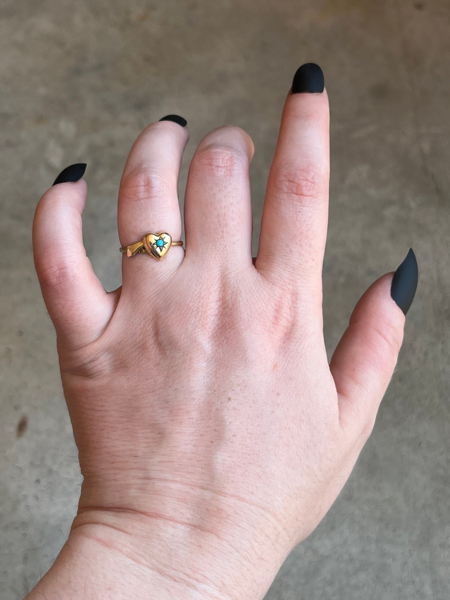 19th c. 9k Gold Snake Heart Ring
