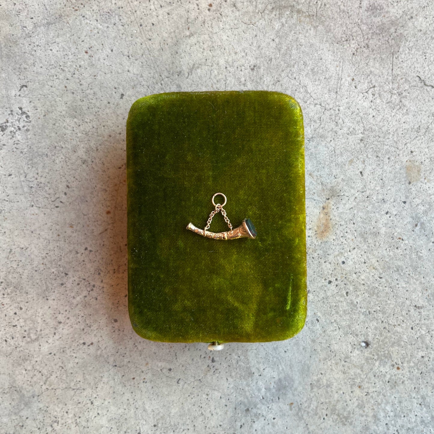 Mid-19th c. Horn Bloodstone Fob
