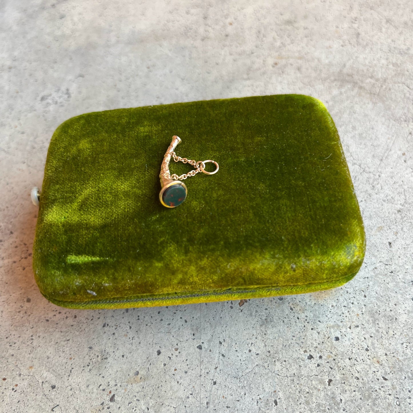 Mid-19th c. Horn Bloodstone Fob