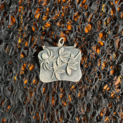 Early 20th c. Sterling Silver Spider Pendant - Converted from Suspender Clip