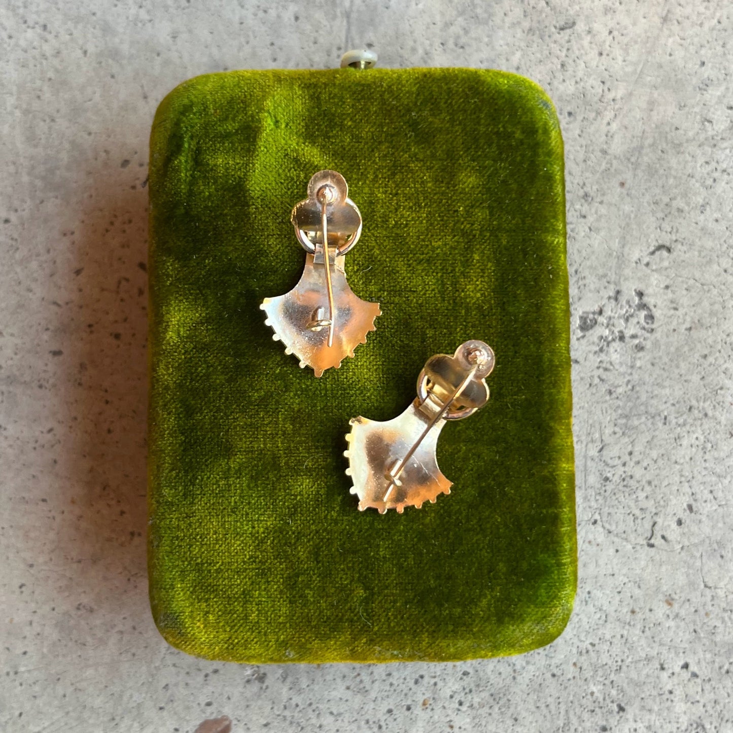 c. 1880s Gold Plated Earrings with 14k Gold Ear Wires