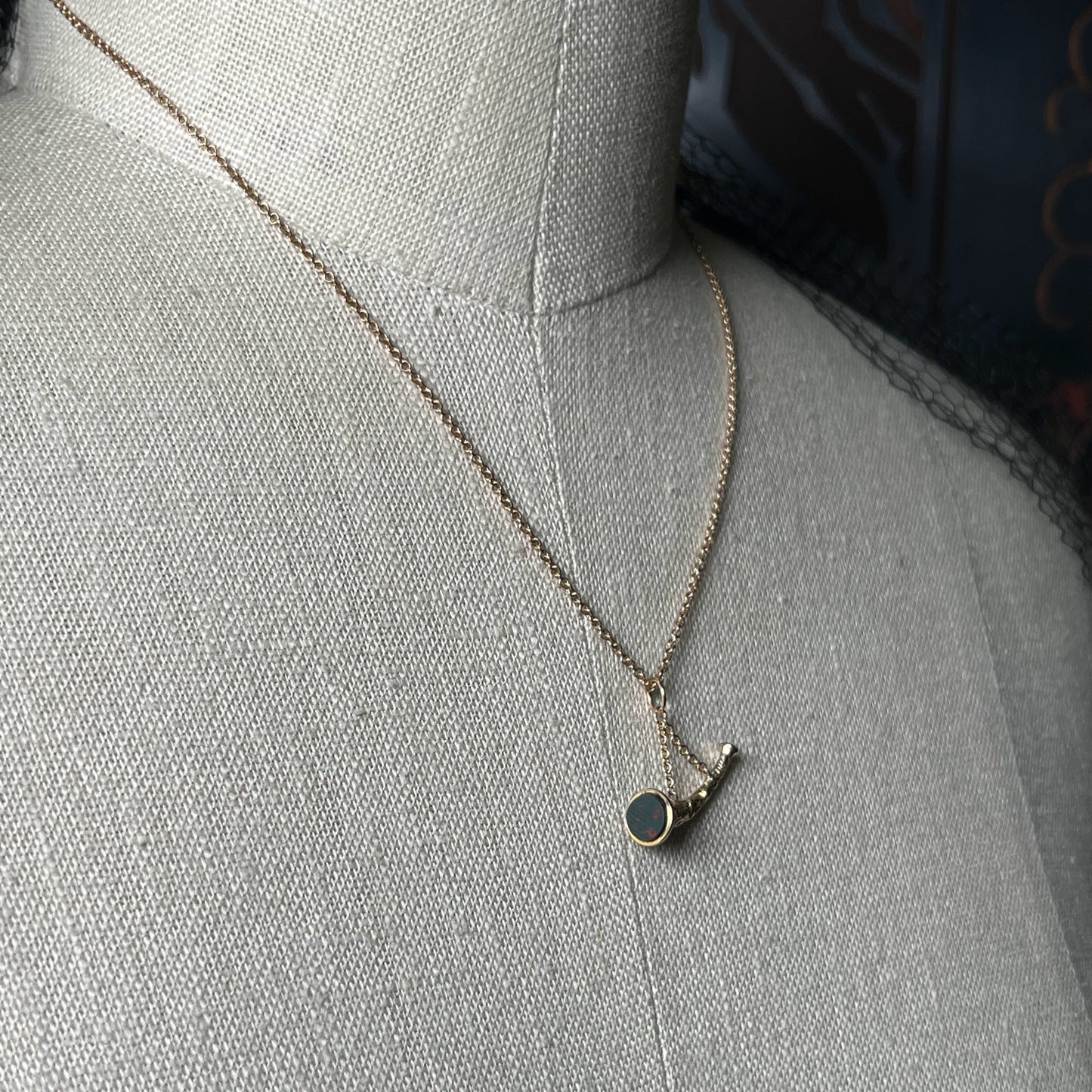 Mid-19th c. Horn Bloodstone Fob