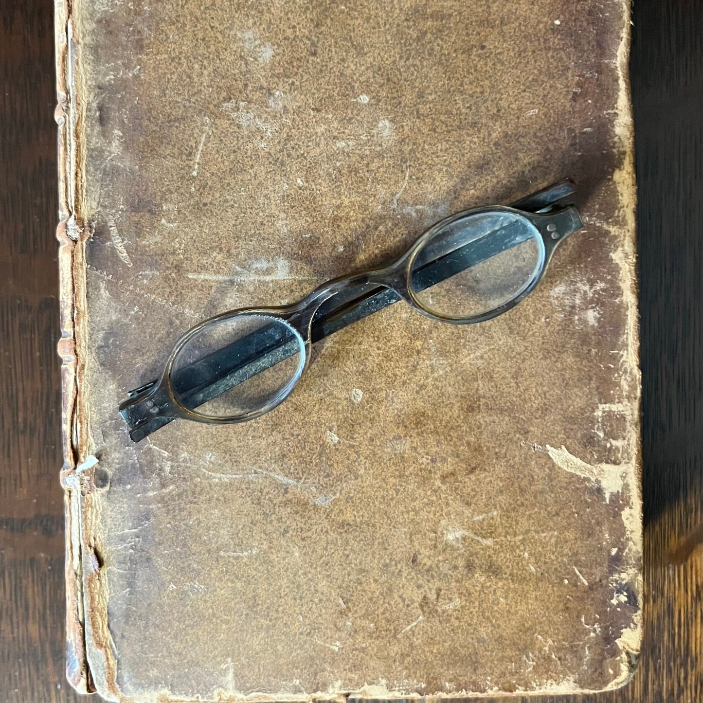 c. 1800 Tortoise Shell Wig Spectacles - Dark
