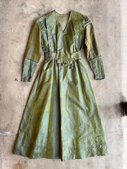 RESERVED | c. 1910s Changeable Silk Dress