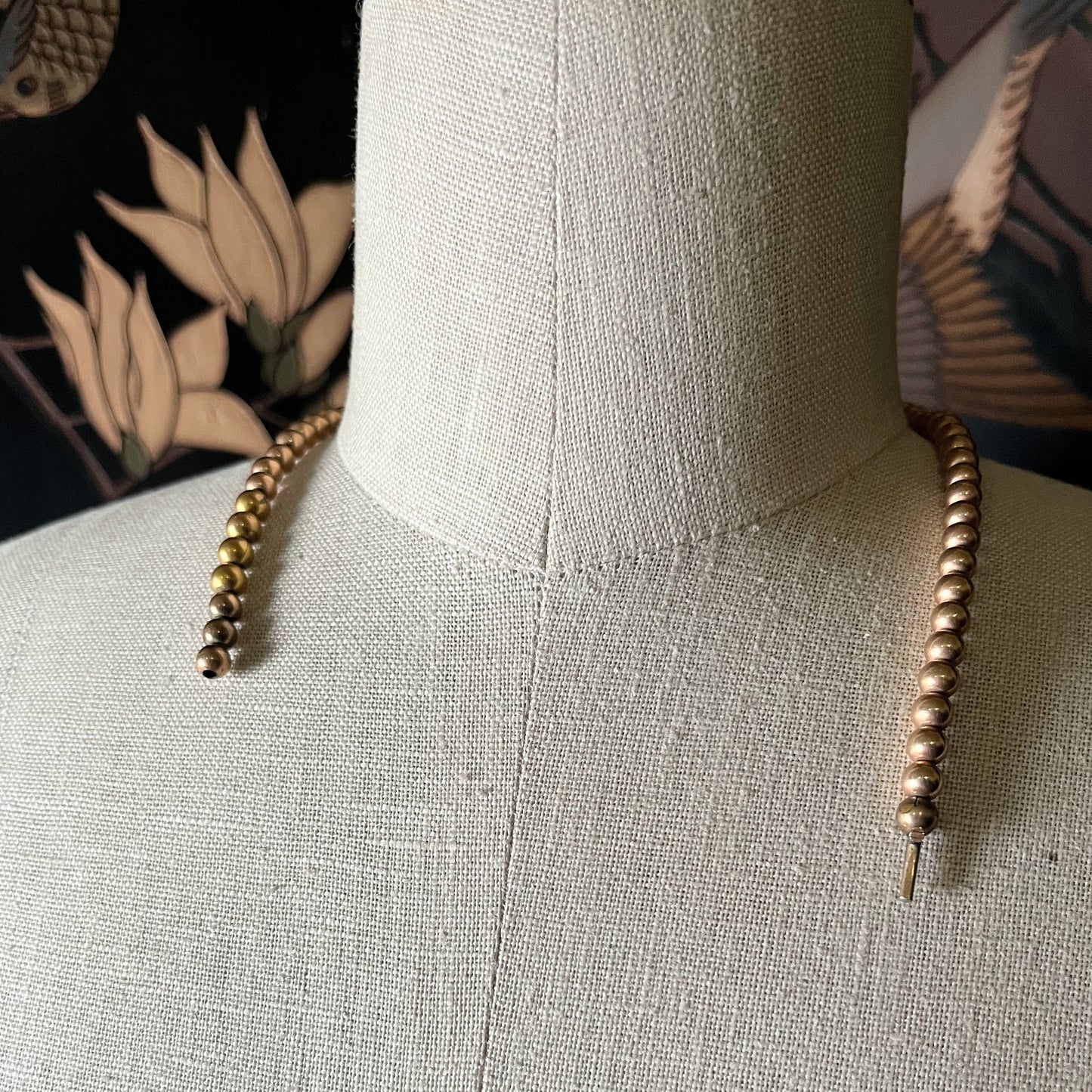 c. Late 19th c. - Early 20th c. Gold Filled Bead Choker