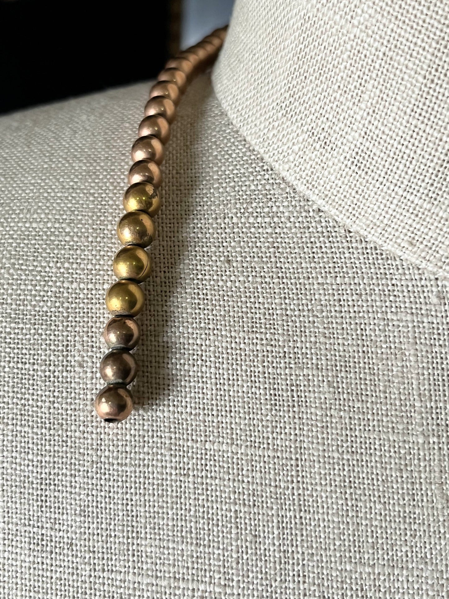 c. Late 19th c. - Early 20th c. Gold Filled Bead Choker
