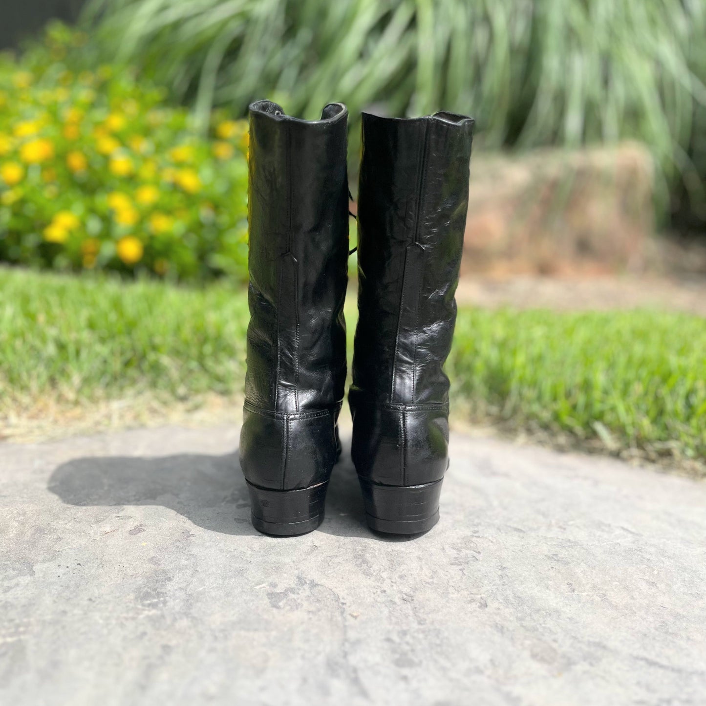c. 1910s Black Lace Up Boots | Approx Sz 7