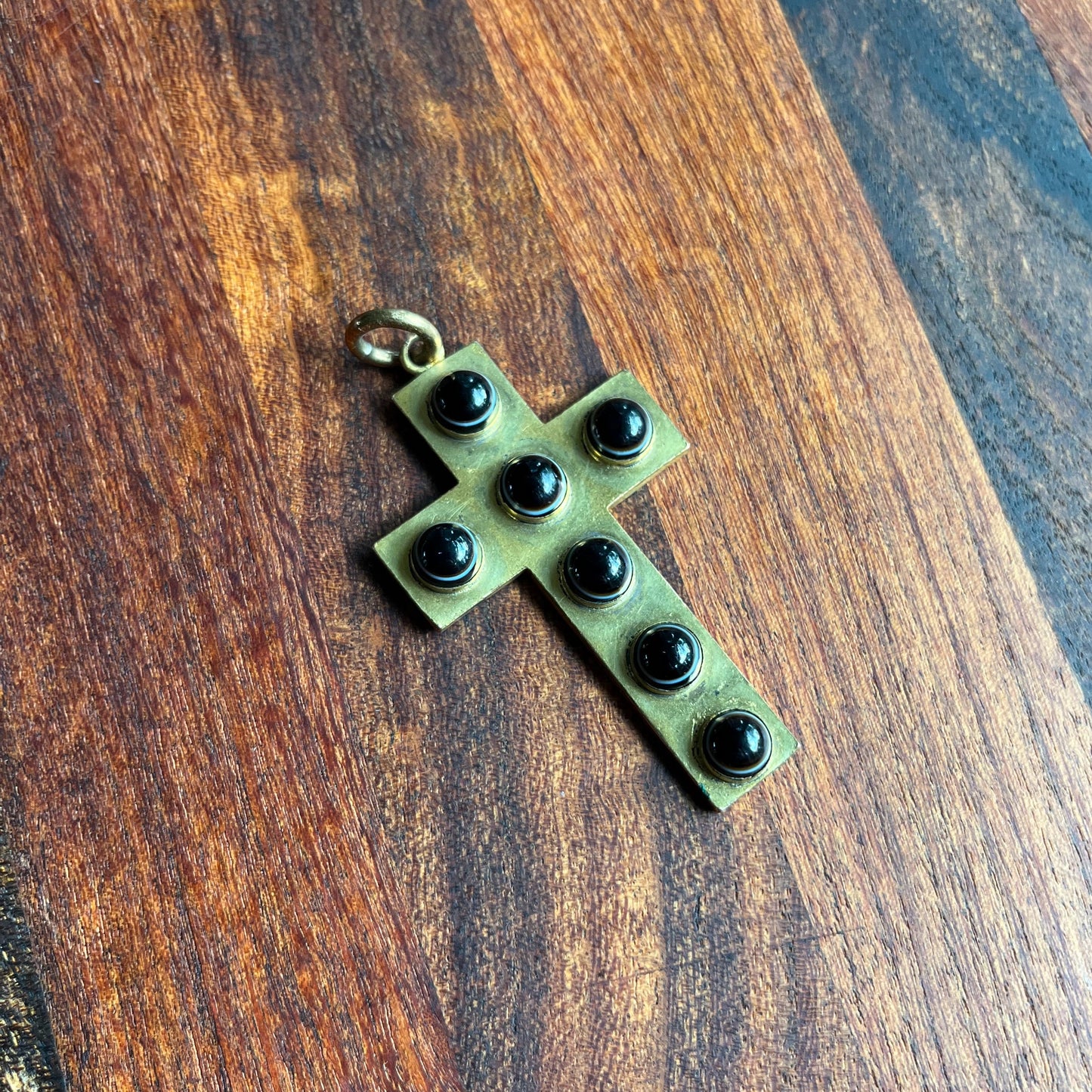 19th c. Pinchbeck Bullseye Agate Pendant
