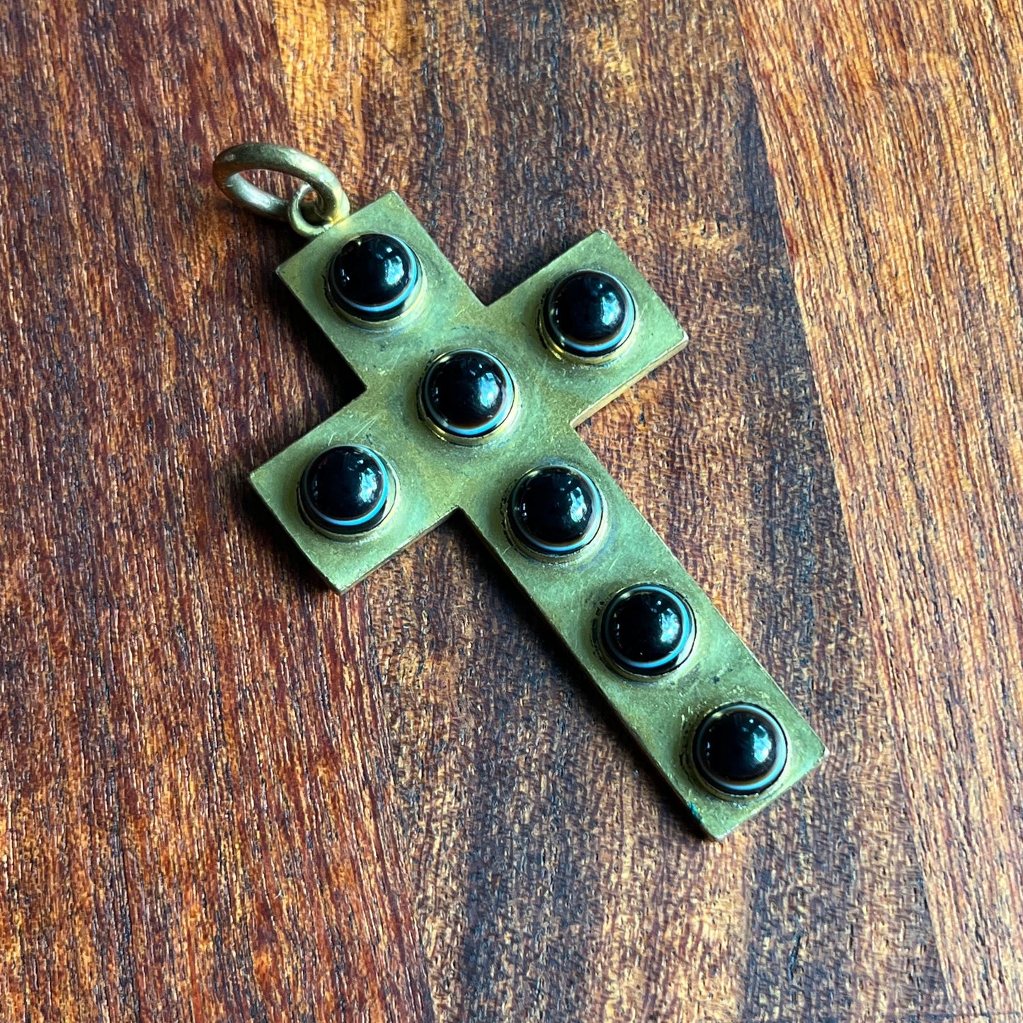 19th c. Pinchbeck Bullseye Agate Pendant