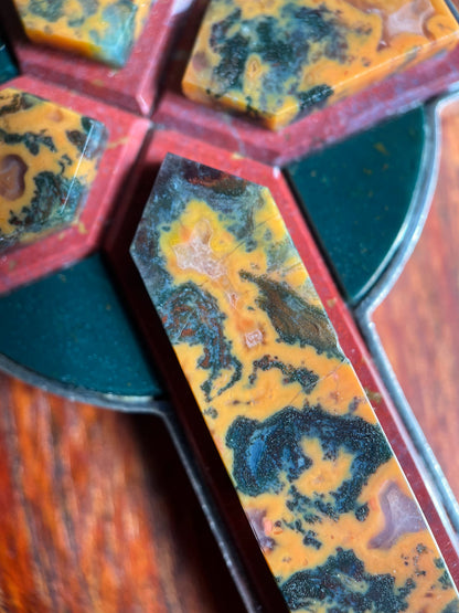 19th c. Sterling Silver Jasper Cross Pendant