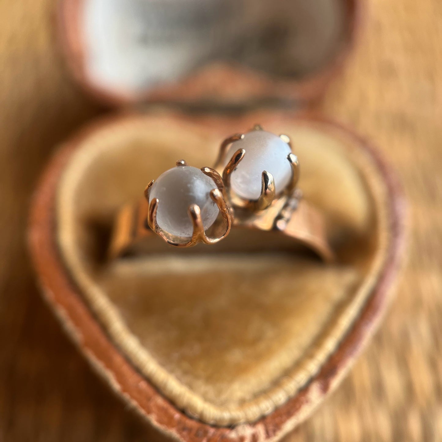c. 1890s-1900s 10k Gold Toi et Moi Moonstone Ring