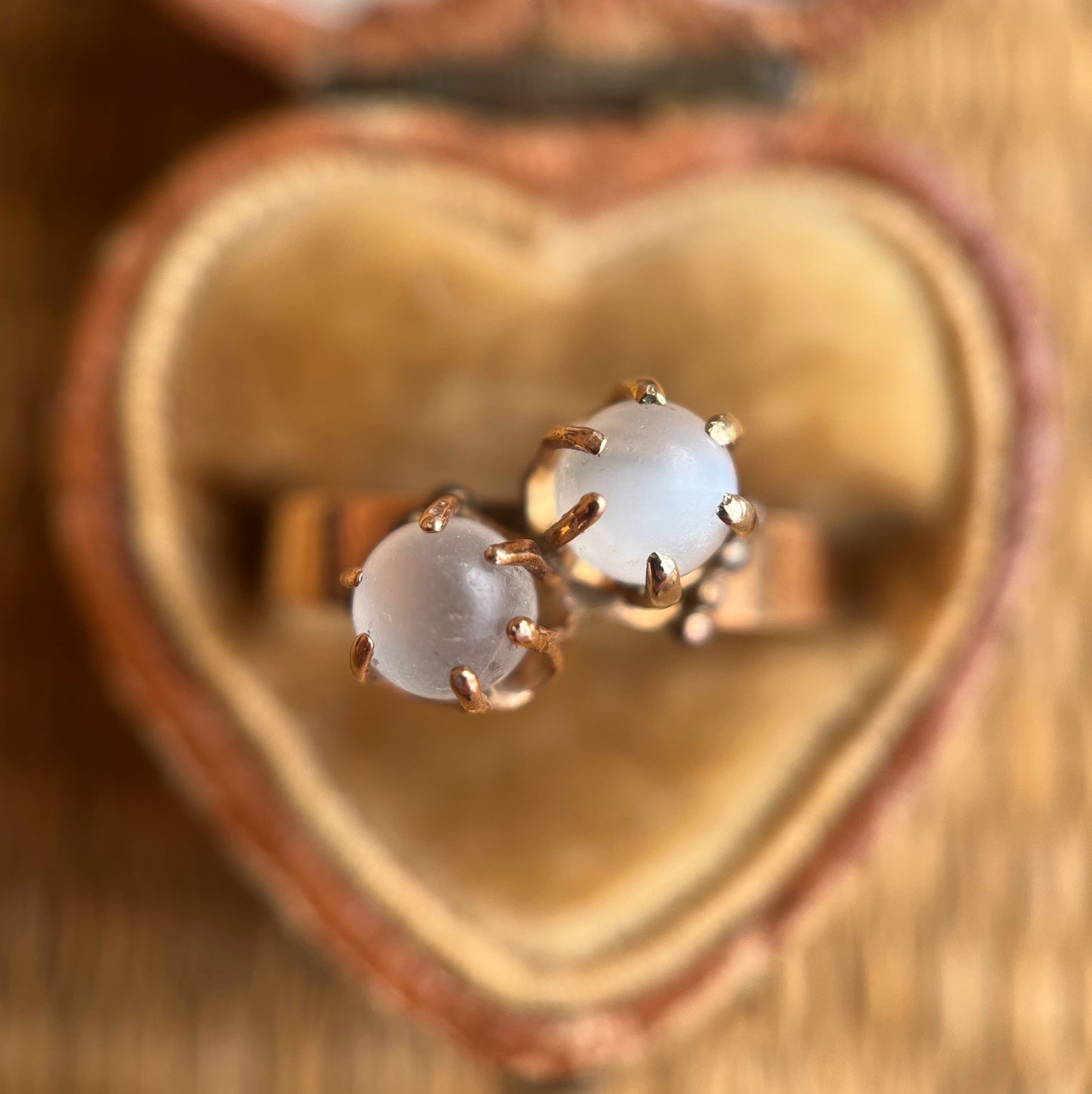 c. 1890s-1900s 10k Gold Toi et Moi Moonstone Ring