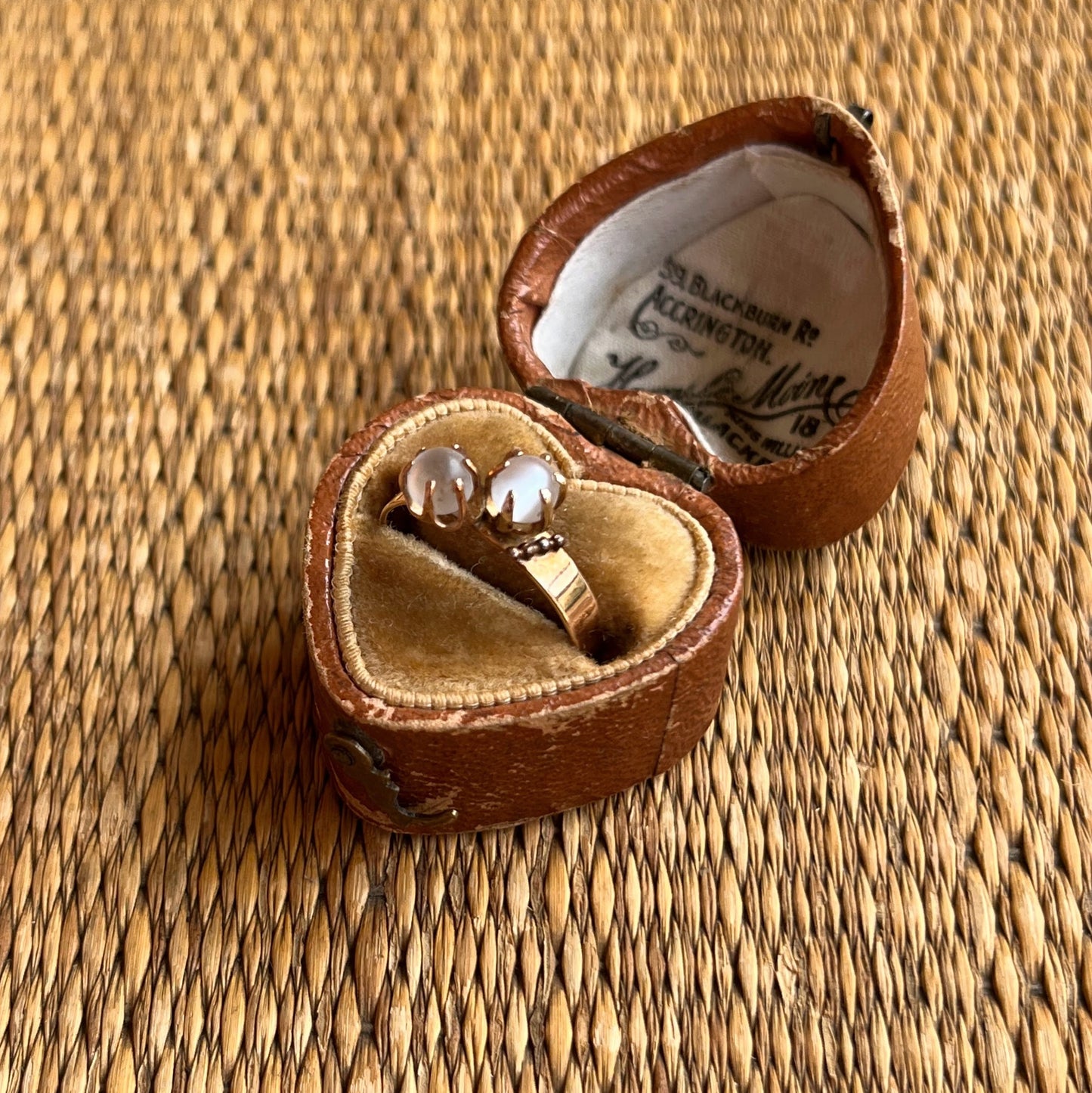 c. 1890s-1900s 10k Gold Toi et Moi Moonstone Ring