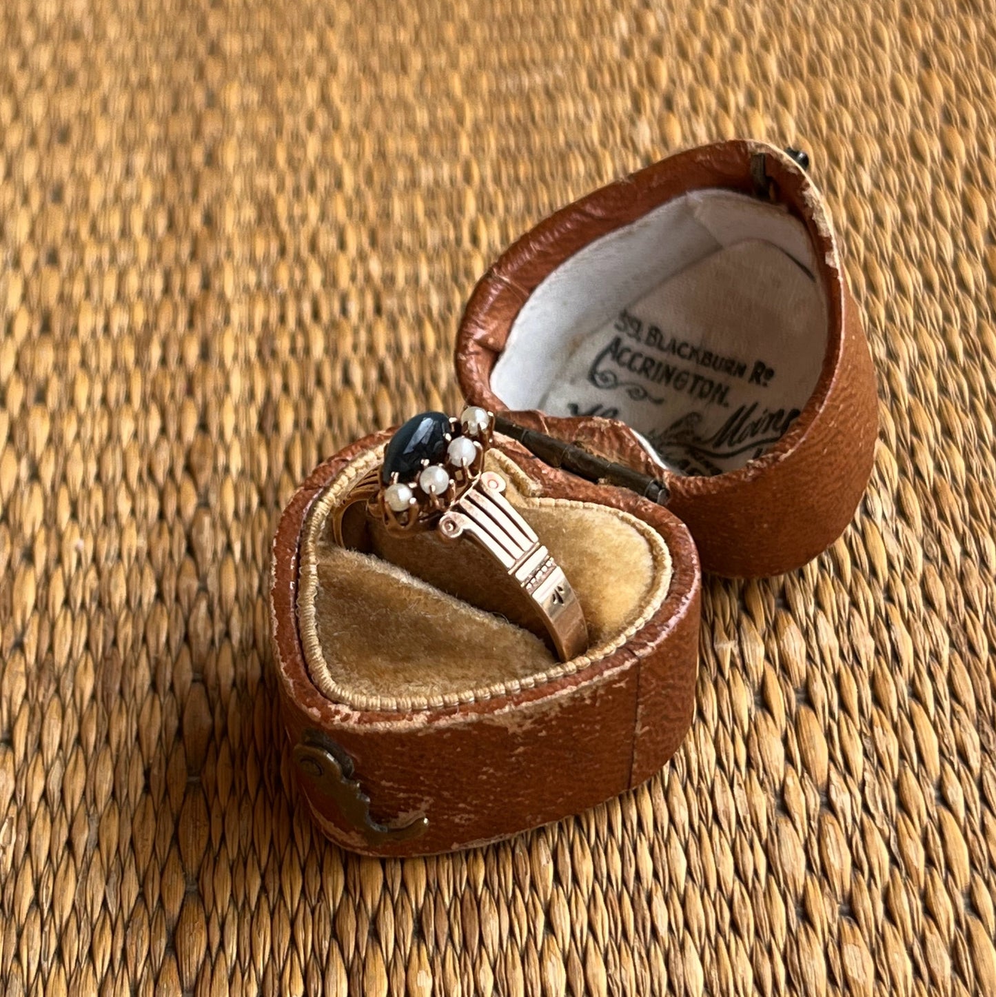 c. 1890s 10k Gold Cat's Eye Pearl Ring