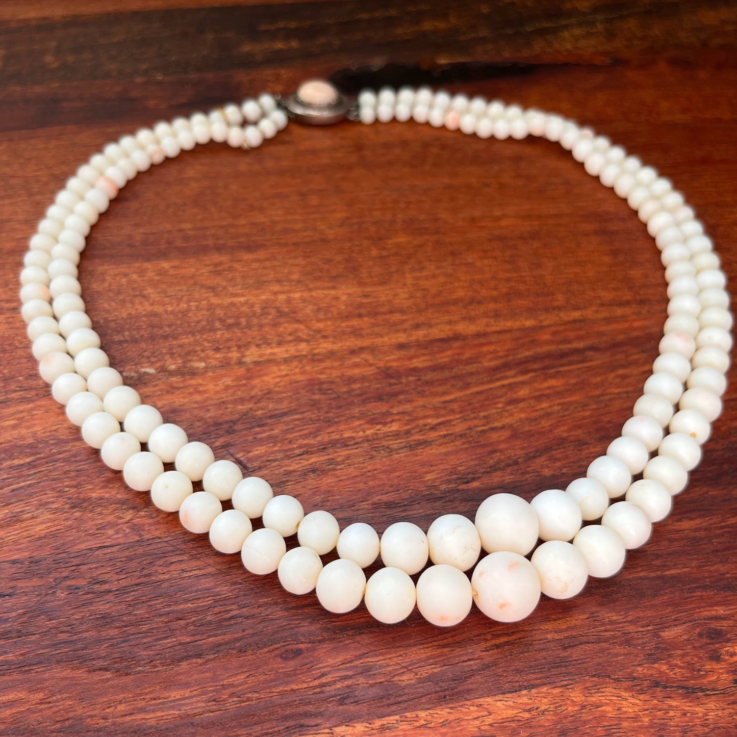 Late 19th-Early 20th c. Angel Skin Coral Bead Necklace