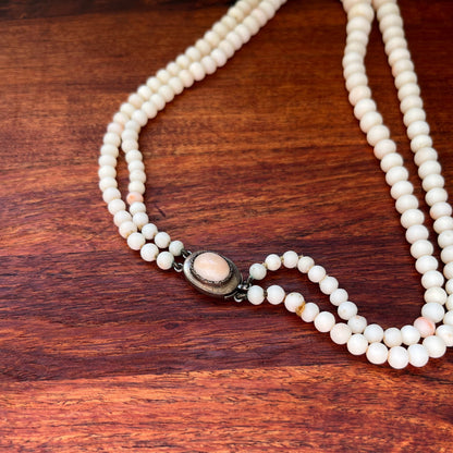 Late 19th-Early 20th c. Angel Skin Coral Bead Necklace