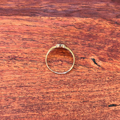 19th c. 10k Gold Garnet + Sed Pearl Ring