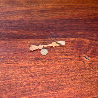 c. 1910s-1920s Fork + Shell Brooch