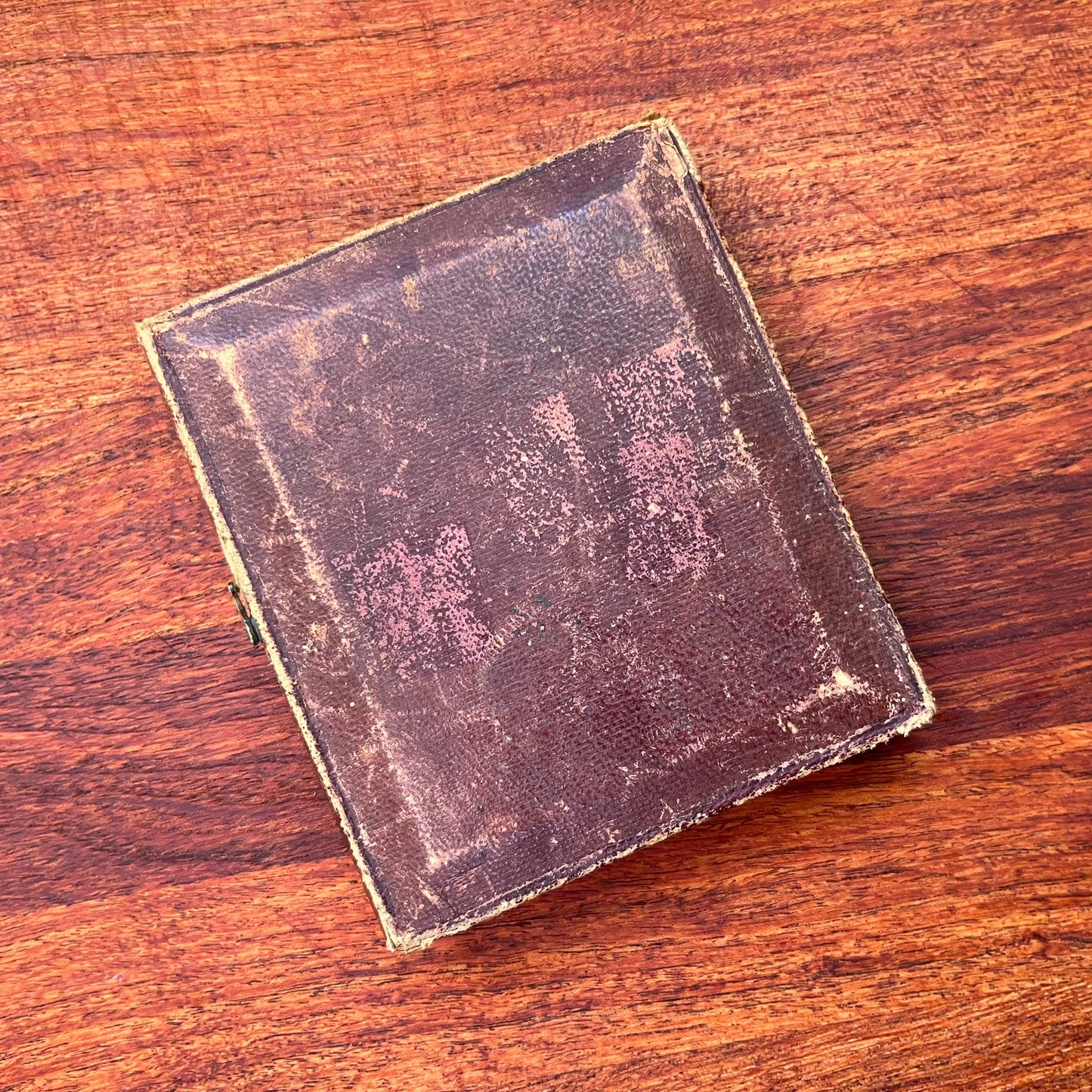 c. 1840s Oil Painting Portrait in Leather Case