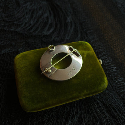 Mid-19th c. Sterling Silver Scottish Agate Brooch + Pendant