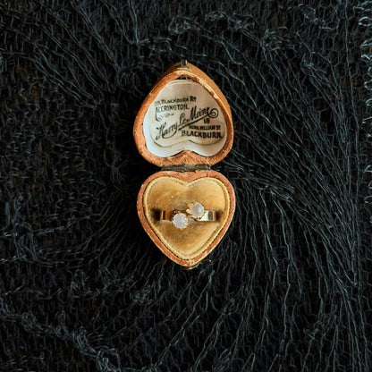 c. 1890s-1900s 10k Gold Toi et Moi Moonstone Ring