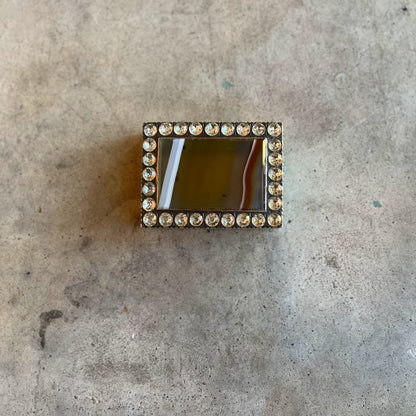 19th c. Striped Agate + Rock Crystal Box