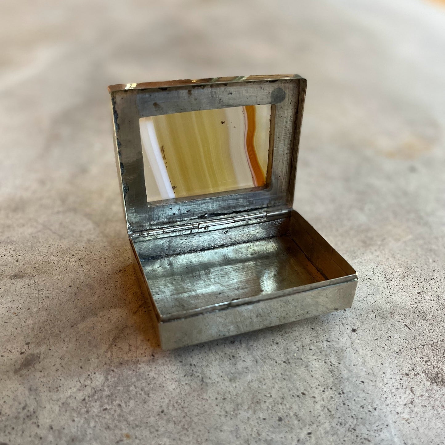 19th c. Striped Agate + Rock Crystal Box