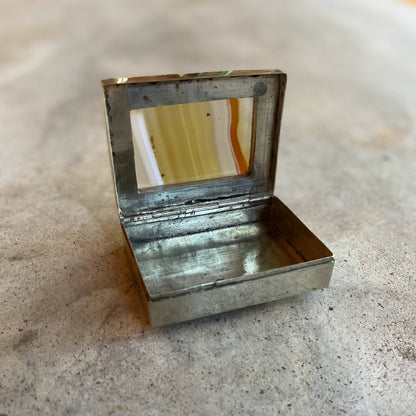 19th c. Striped Agate + Rock Crystal Box