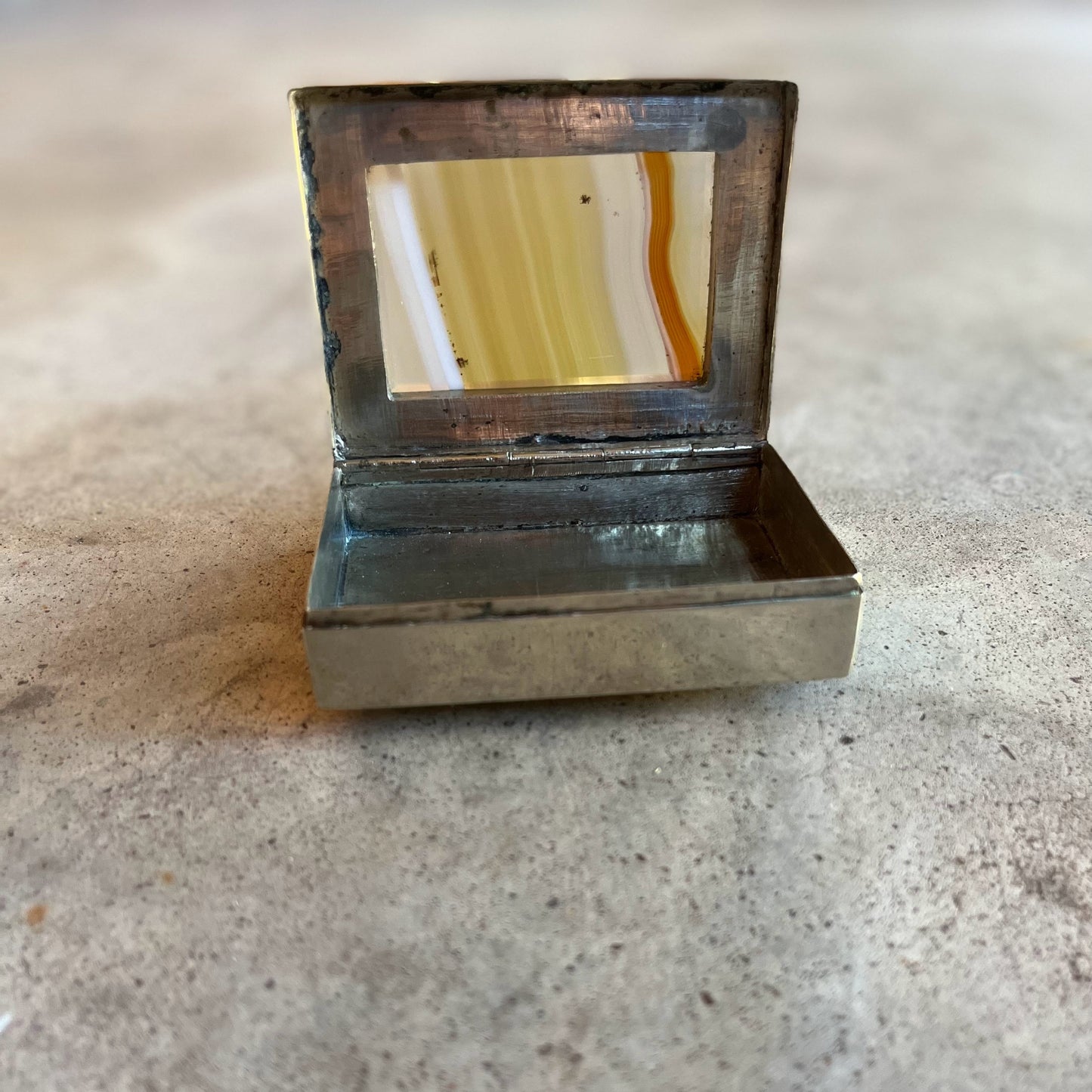 19th c. Striped Agate + Rock Crystal Box