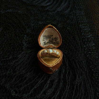 c. 1900 18k Gold Pearl Diamond Ring