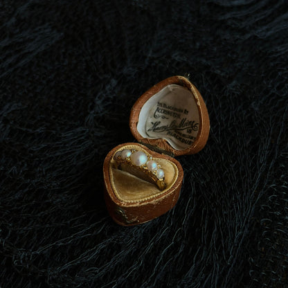 c. 1900 18k Gold Pearl Diamond Ring