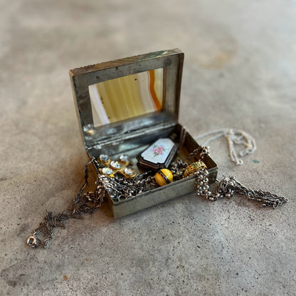 19th c. Striped Agate + Rock Crystal Box