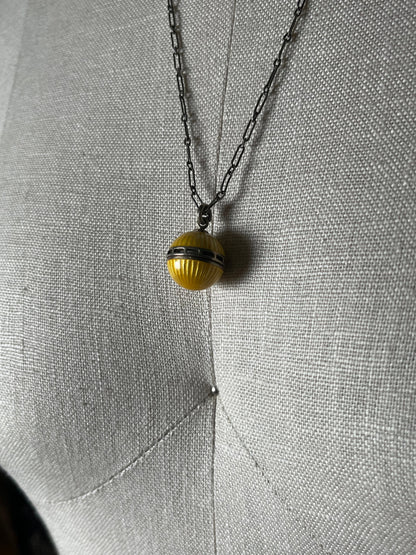 c. 1910s Guilloche Enamel Vinaigrette Necklace