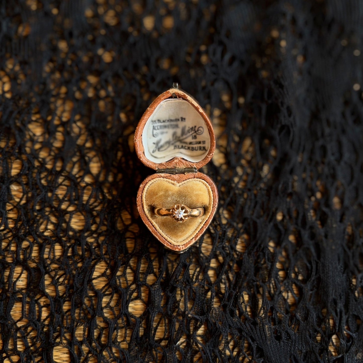 c. 1900s-1910s 14k Gold Belcher Set Diamond Ring