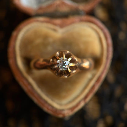 c. 1900s-1910s 14k Gold Belcher Set Diamond Ring