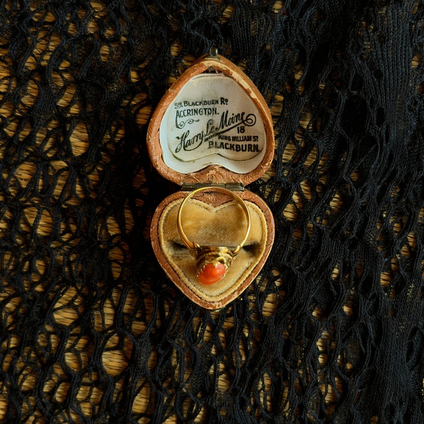c. 1910s 10k Gold Coral Cameo Ring