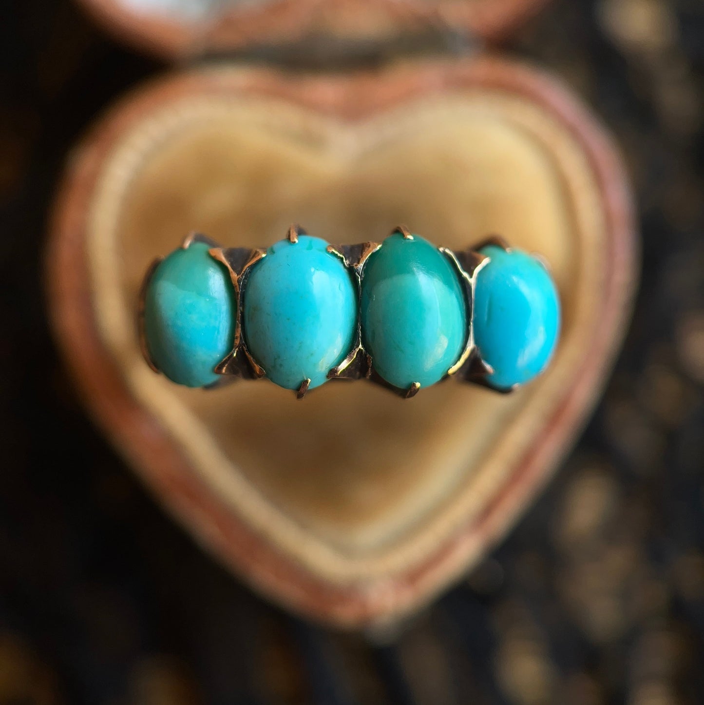 c. 1890s-1900s 10k Gold Turquoise Ring