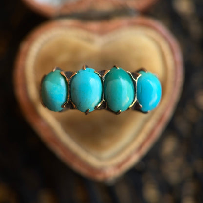 c. 1890s-1900s 10k Gold Turquoise Ring