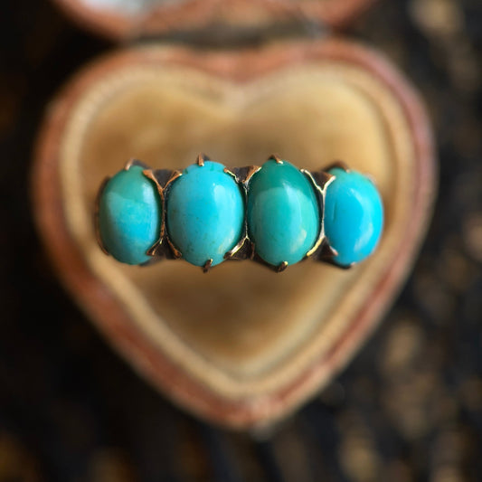 c. 1890s-1900s 10k Gold Turquoise Ring