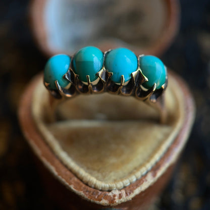 c. 1890s-1900s 10k Gold Turquoise Ring