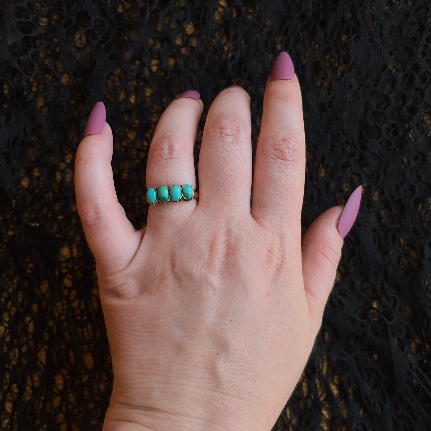 c. 1890s-1900s 10k Gold Turquoise Ring