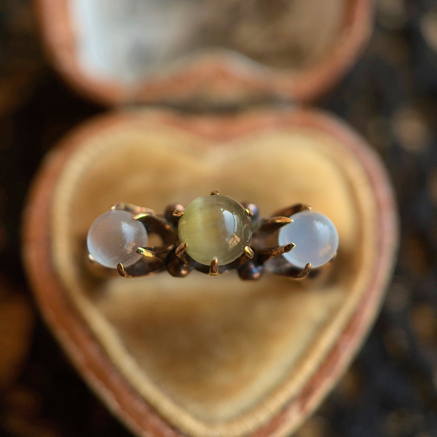 c. 1890s-1900s 9k Moonstone Cat's Eye Ring