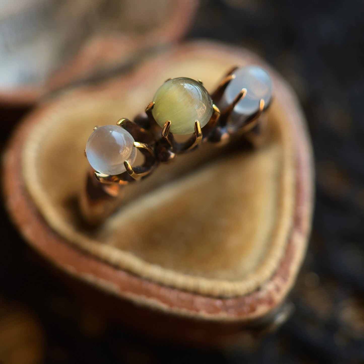 c. 1890s-1900s 9k Moonstone Cat's Eye Ring