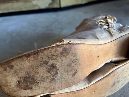 c. 1840s-1860s Moire Silk Side Lacing Boots