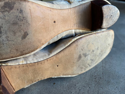 c. 1840s-1860s Moire Silk Side Lacing Boots