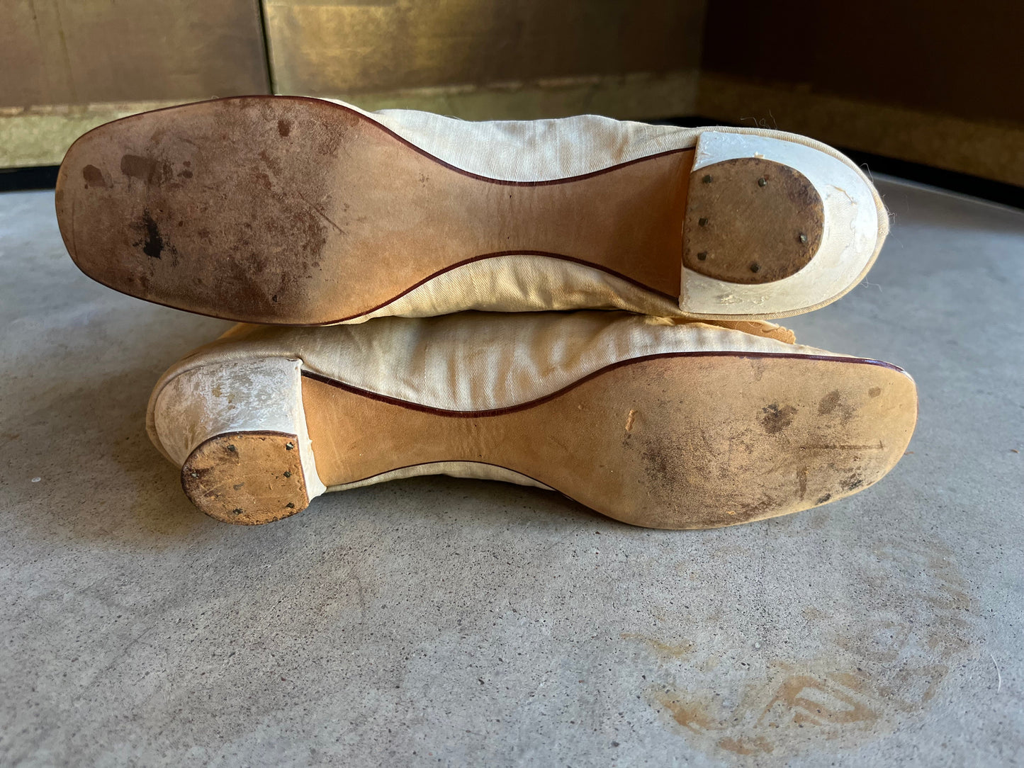 c. 1870 White Fabric Boots