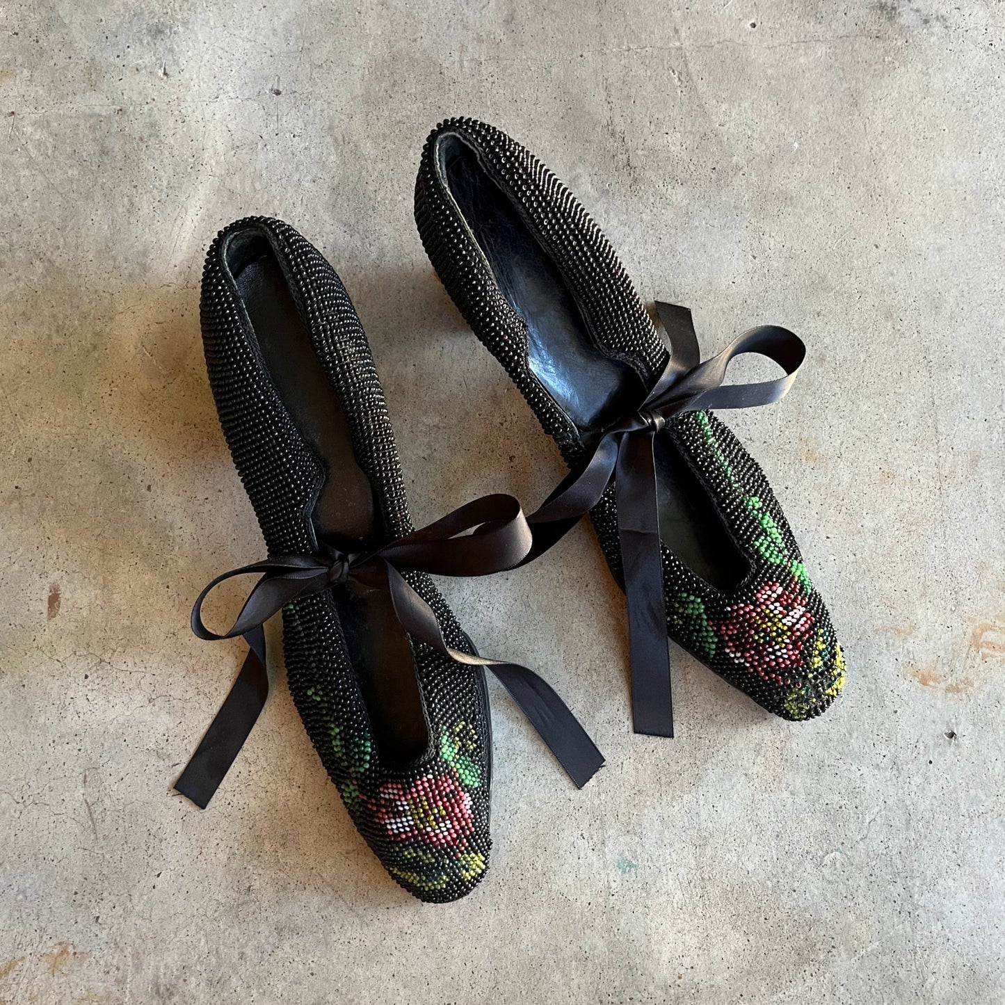 c. 1920s-1930s Beaded Shoes | Approx Sz. 8.5